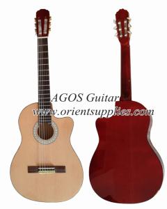 China 39inch Cutaway Spruce plywood Classical guitar black ABS CG3920C factory
