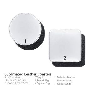 Custom Coaster Sublimation Blanks Leather Coasters With Logo