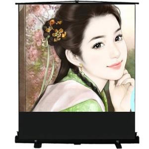 China 100&quot; 4:3 floor free standing projection projector screen HD 3D TV home theater matte white factory