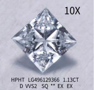 China Princess synthetic CVD Hpht Lab Grown Diamonds 1.13 Ct D Color VVS2 EX factory