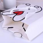 Fancy Coloured Personalised Paper Bags Screen Printing With Cord Handles