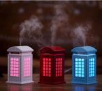 Creative Vintage British Style Phone Booth Humidifier 300ml USB LED Cool Mist