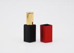 Square Lip Balm Tubes Ribbed Aluminum Magnet Tube With Black And Red Color
