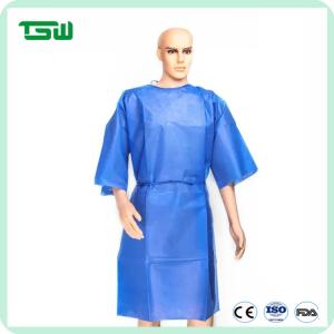 China Disposable Short Sleeve Nonwoven Isolation Gown 65gsm factory