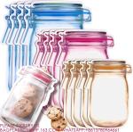 Mason Jar Bag Mason Jar Pouch, Bottle Pattern Zipper Bag, Seal Leak-Proof Snack
