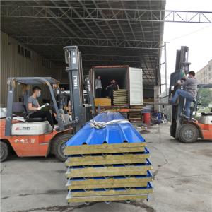 China A grade fire rating 50mm rock wool roof sandwich panel 960-50-0.376mm for warehouse factory