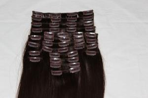 China Double Drawn Synthetic Clip In Hair Extensions 18 Inch Heat Resistant factory