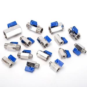 China 3/4&quot;-12&quot; NPT Female Threaded Stainless Steel Mini Ball Valve with Hose Hose Barb factory