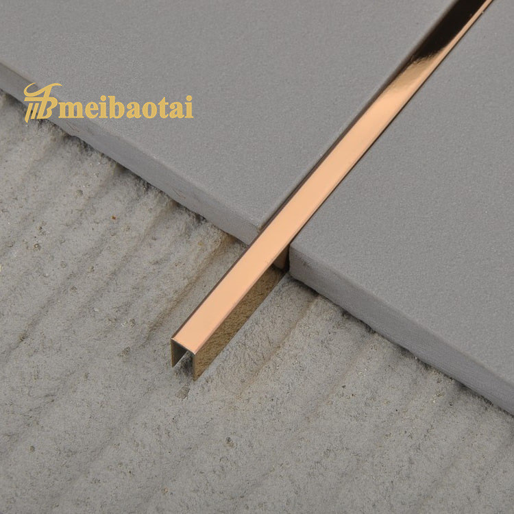 PVD Rose 6mm Stainless Steel Tile Trim JIS Standard For Wall Decorative