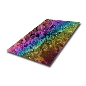 China Water Ripple Mirror Polished Stainless Steel Corrugated Sheets AISI 304 316 Color Decorative Wall Panel factory