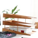 bamboo file tray document tray