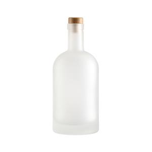 China Custom 500ml 700ml 750ml Empty Frosted Vodka Glass Bottle with Super Flint Glass Base factory