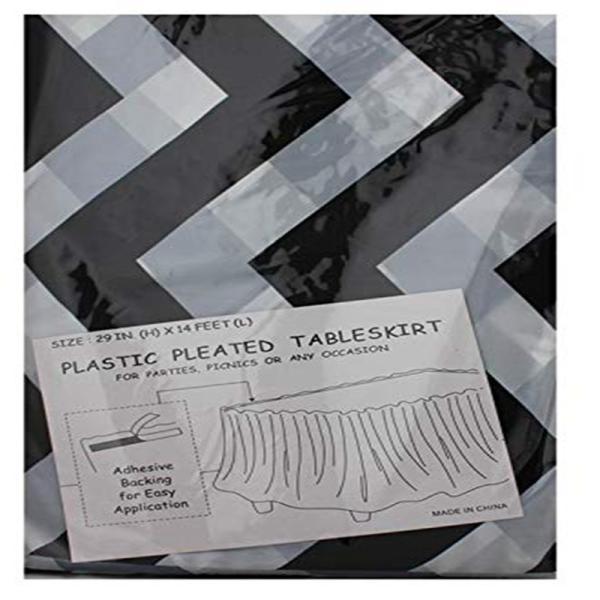 Black Stripe Modern Plain Style Square table skirt Party Event Supplies