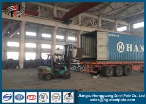 China 500KG 3.0mm Thickness 50ft Height Steel Utility Electrical Power Poles Bitumen Protected factory