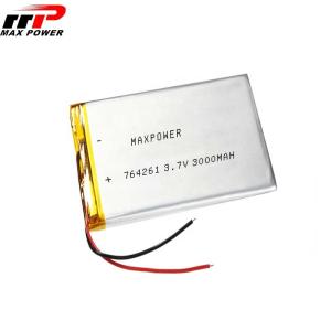 China 1000 cycles 3.7V 3000mAh 764261 Lithium Polymer Battery IEC factory
