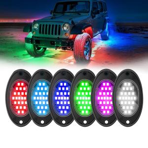 China 12V Waterproof Chassis Light 2835 LED Single Color Pure White 24 LED Rock Light For Truck Jeep ATV UTV Offroad Underglow factory