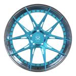 For VW T5 2 PC Forged Center Brushed Blue Wheels 21inch Polished Alloy Car Rims