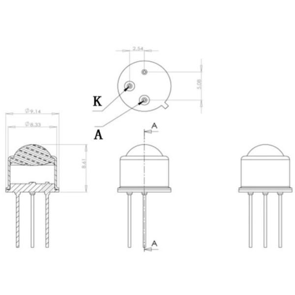 255nm UVC LED Lamp Sensor-TO39 Air Space Water Quality Monitoring DL-255-T39