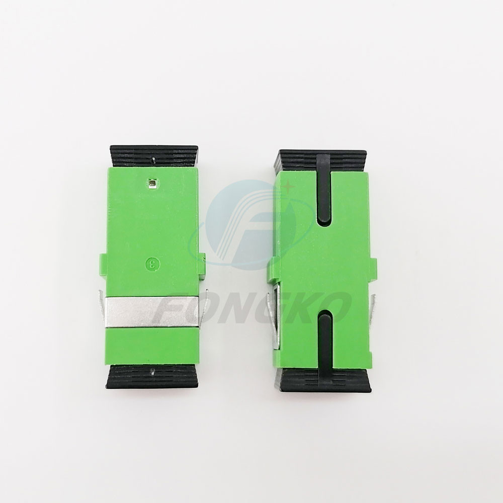Custom Green Simplex Fiber Optic Adapter Singlemode Sc Apc To Sc Apc