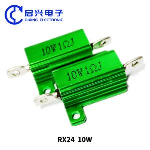 China RX24 Green Aluminum Case Wirewound Resistor LED Decoding Power Resistor 10w factory