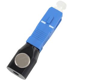 China Blue SC Bare Fiber Optic Adapter Metal Round Type For Bare Fiber Testing factory