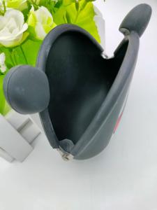 China OEM Soft Silicone Toys Reusable Bags Black Cartoon Bear Shape factory