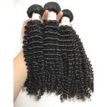 18 Inch Peruvian Kinky Curly Hair Bundles With Closure Natural Color