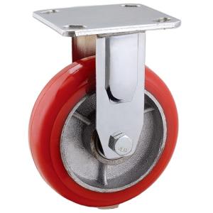 China 5 Inch Castor Wheels Heavy Duty Polyurethane Castors Cast Iron Casters factory