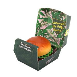 China Disposable Cardboard Fast Food Branded Burger Boxes Takeaway Custom Logo factory