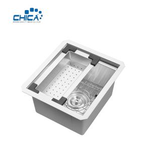 China Hot Sale Single Bowl Handmade House Kitchen Sinks Stainless Steel Kitchen Sinks With Filter Basket factory