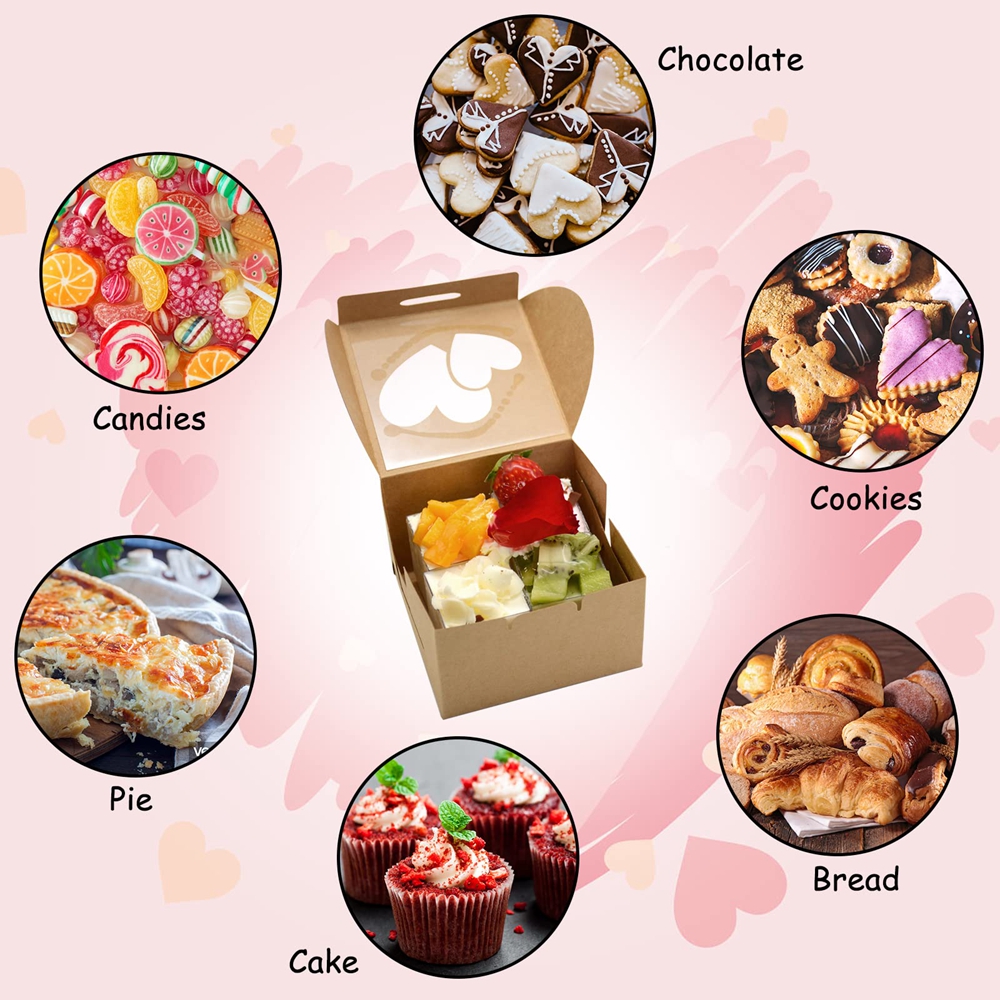 Convenient Takeaway Kraft Paper Box for Cupcakes According to Your Request