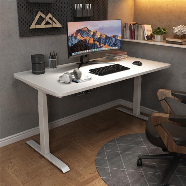 White Wooden Dual Motor Electric Table Legs Sit and Stand Desk for School