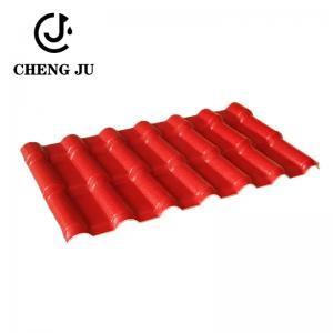 China 45mm Pvc Roof Tile Sheets Red Color Coated Synthetic Resin Plastic Roof Tiles on sale