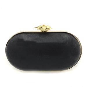 China Women fashion handbag accessories wholesale metal clutch oval box purse frame with gold factory