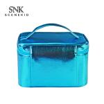 Waterproof Blue Cylinder Bucket Wash PU Leather Bag