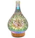 Household 3D Fireworks Glass Aroma Diffuser Humidifier Machine With Colorful