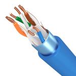 Blue LSZH Jacket FTP CAT6 Cable 23AWG Bare Copper 1000FT 1gbps Cable