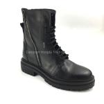 Made in Italy Women's Leather Boots with Genuine Leather Upper and Low Heel