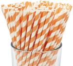 Orange And White Striped Paper Straws