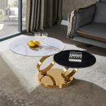 Home Office 0.16cbm SS Coffee Table Gold Base Sinter Stone top