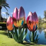 Giant Landmark Dcorative Outdoor Flower Bud Stainless Steel Sculpture