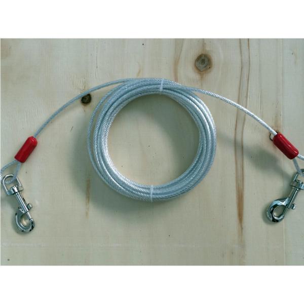 Reflective 20 Foot Heavy Duty Dog Tie Out Cable with Easy Installation for Dogs up to 100 Pounds