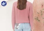 Double V Neck Womens Knit Pullover Sweater Drop Shoulder Chunky Loose Top
