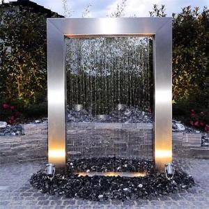 China Metal Garden Water Ornament Stainless Steel Rain Curtain Water Feature factory