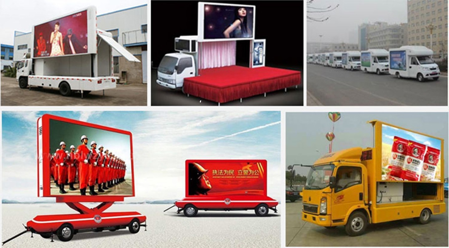 Outdoor HD P4 Full Color 16 Feet LED Display Box For Advertising Truck