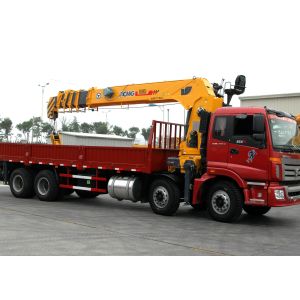16 Ton Telescopic Boom Truck Mounted Crane With 80 L/min , Heavy Duty