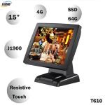 Supermarket Point Of Sale Machine / Intel J1900 Processor Epos System For