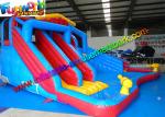 Popular Outdoor Inflatable Water Slides , Inflatable Jumping Slide With Pool