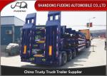 Tri Axle Low Bed Semi Truck Trailer For Sale 60 Ton Heavy Machine Transport