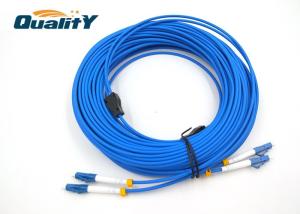 China Armored cable simgle mode G652D cable LC to LC / armored fiber optic patch cable factory